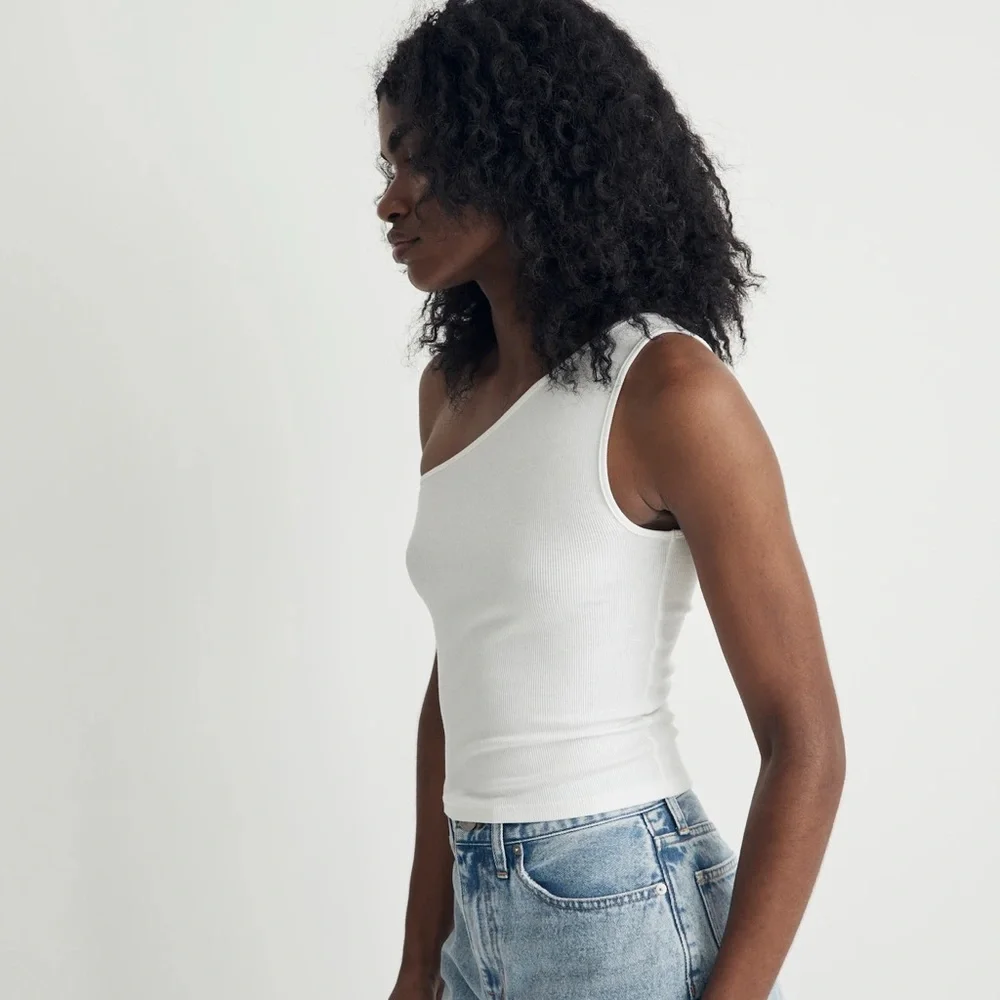 NWT Madewell Supima® Rib One-Shoulder Tank - Picture 3 of 8